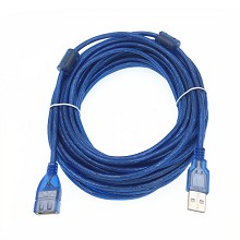 USB线厂家 USB延长线usb2.0数据线加长蓝色10米纯铜带屏蔽连接线