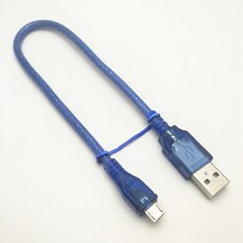 USB线厂家 透明蓝USB30CM 打印机手机数据线 延长线 对拷线 转接