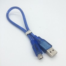 USB线厂家 透明蓝USB30CM 打印机手机数据线 延长线 对拷线 转接