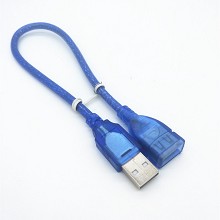 USB线厂家 透明蓝USB30CM 打印机手机数据线 延长线 对拷线 转接