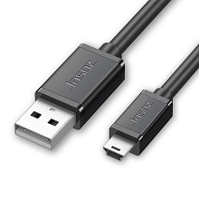 USB线USB迷你移动硬盘线1.5米mini USB A转T型口5Pin线相机数据线