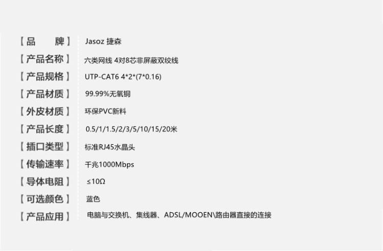 六类网线无氧铜参数表_副本